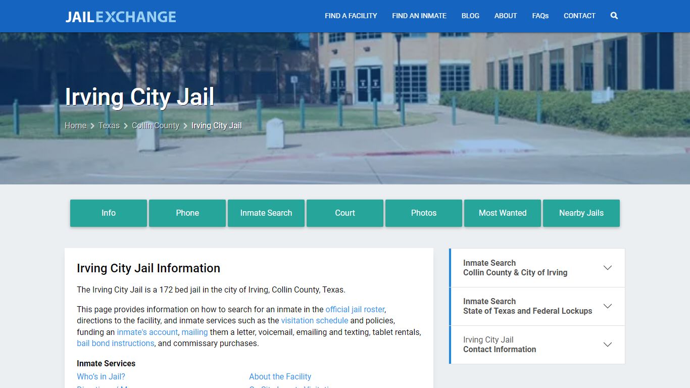 Irving City Jail, TX Inmate Search, Information - Jail Exchange